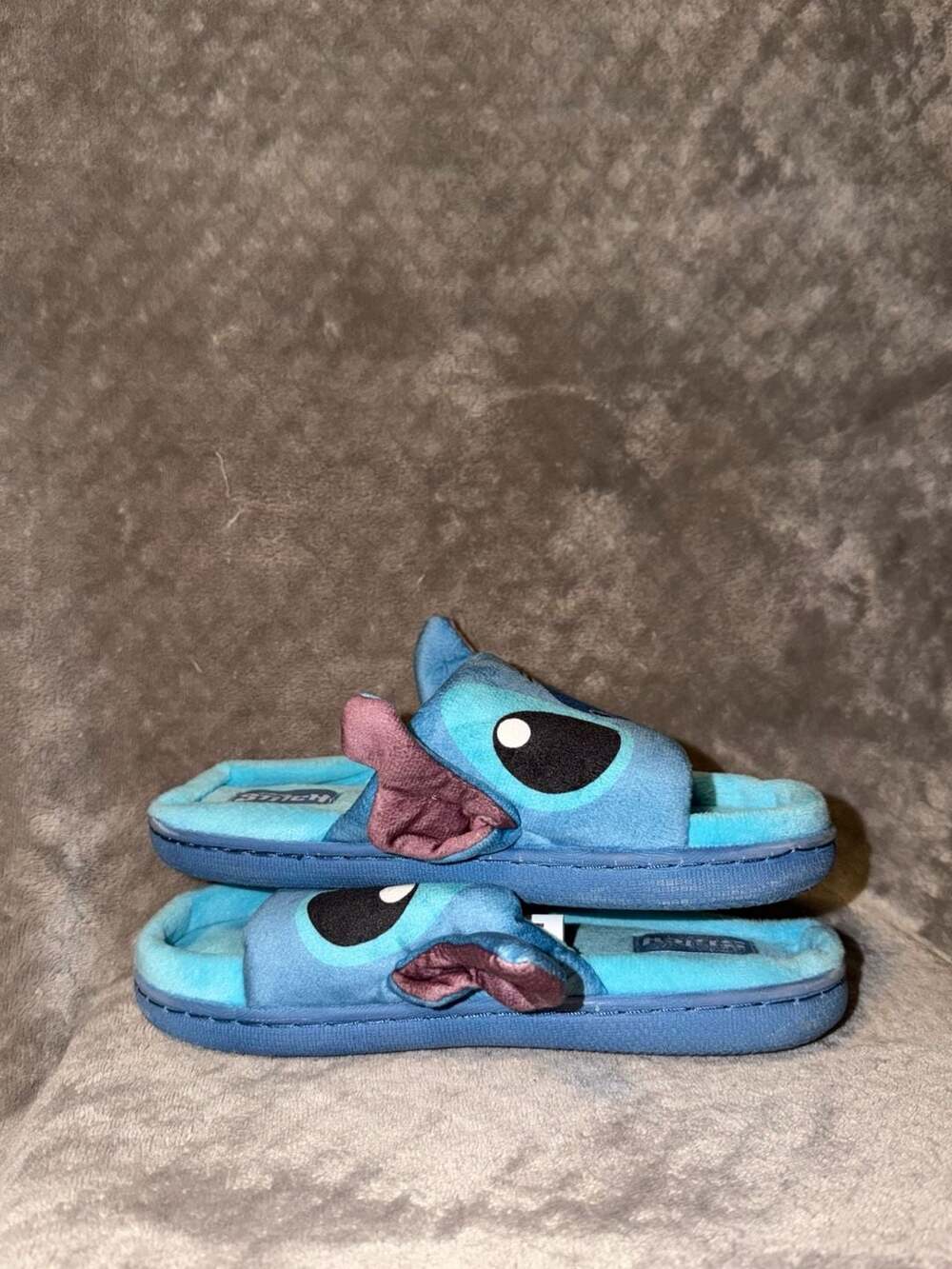 Disney Stitch Plush Slide Slippers with 3D Ears Blue - Picture 6 of 8